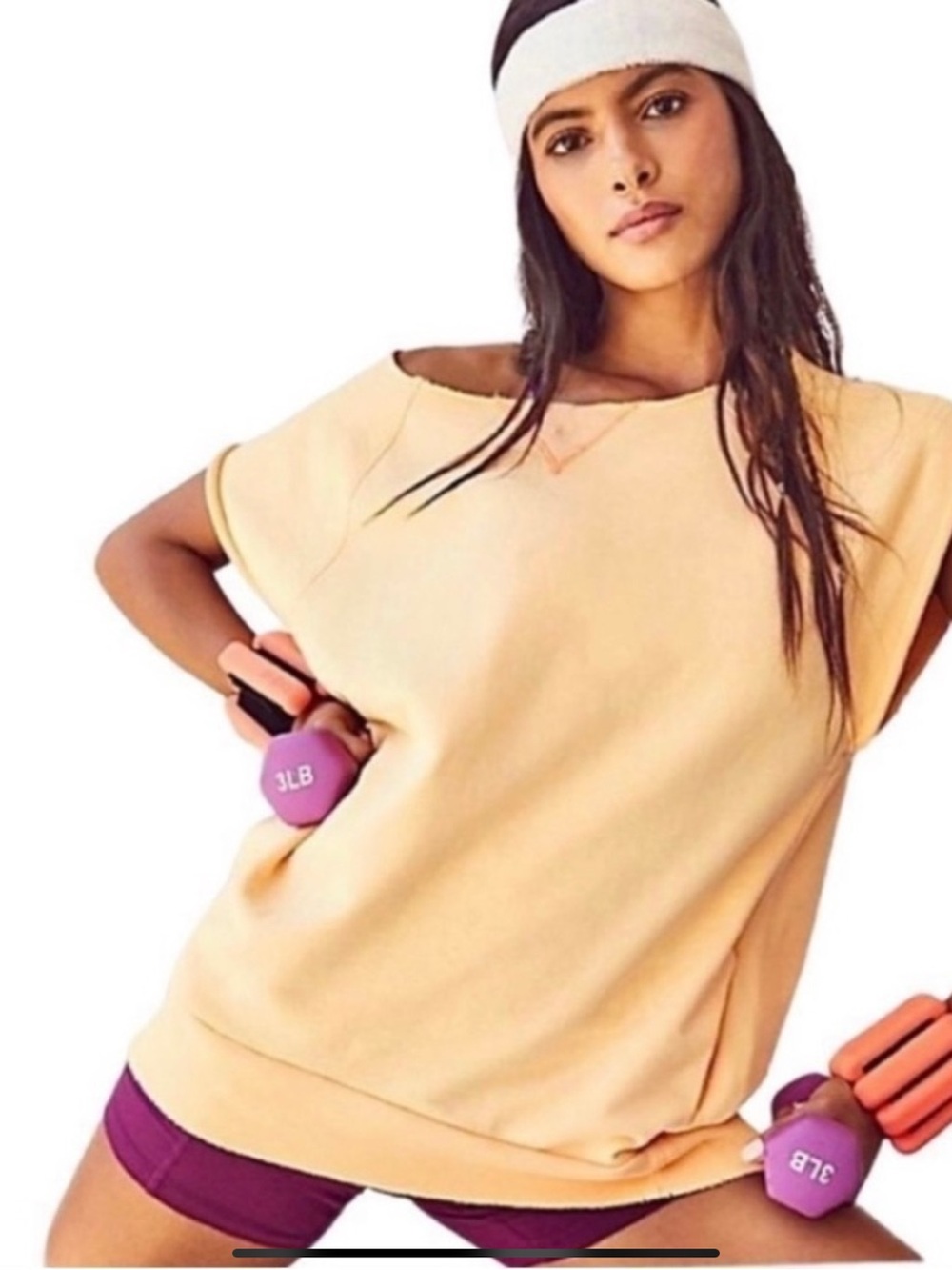 NWT Free People cantaloupe muscle Short Sleeve Pullover Sweatshirt